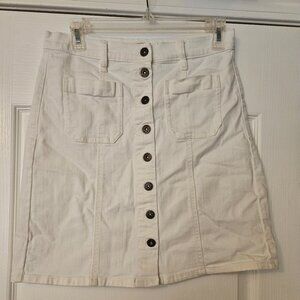 J Crew Off White Denim Skirt Size 2